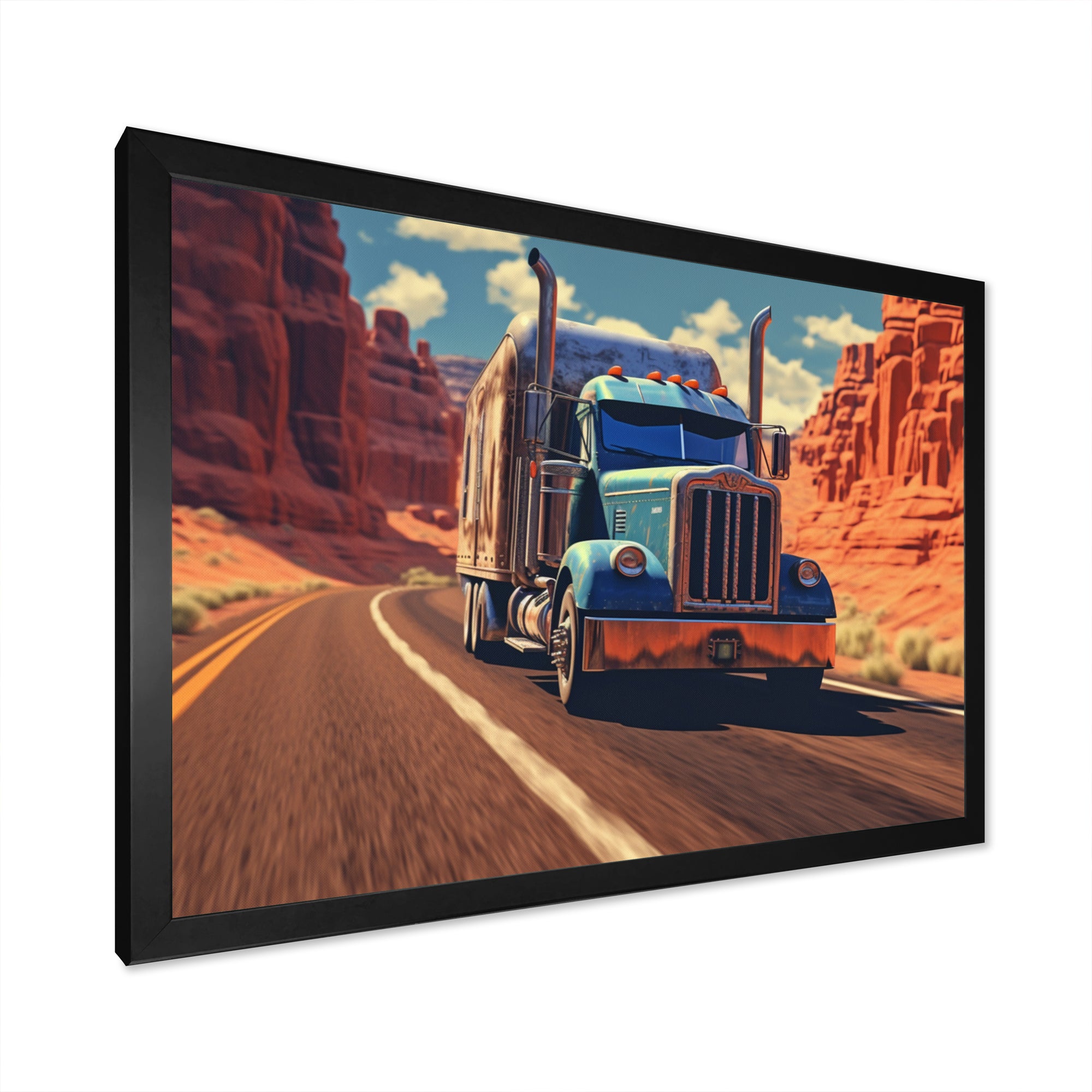 Semi Tractor - Truck Canvas Wall Art