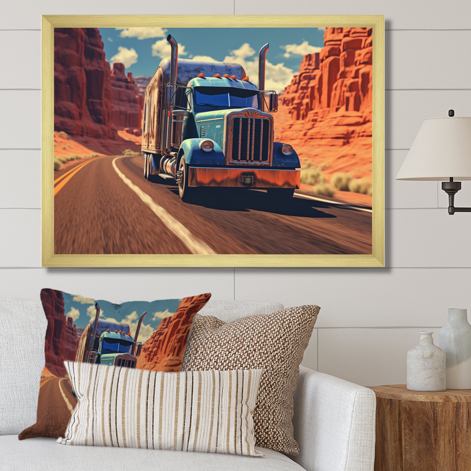 Semi Tractor - Truck Canvas Wall Art