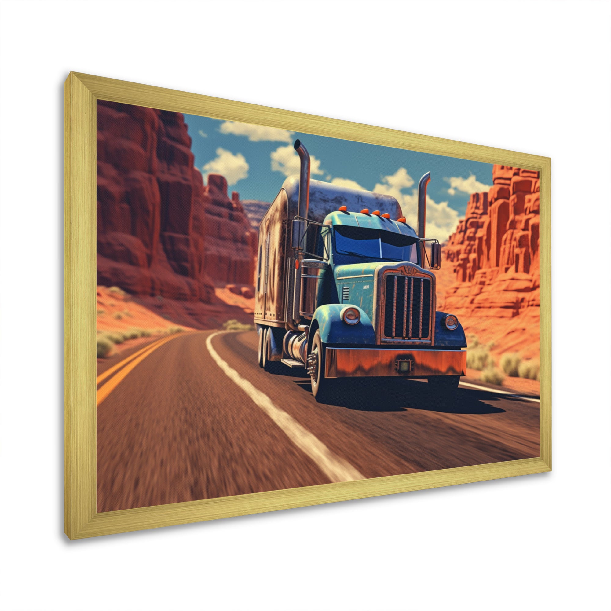 Semi Tractor - Truck Canvas Wall Art