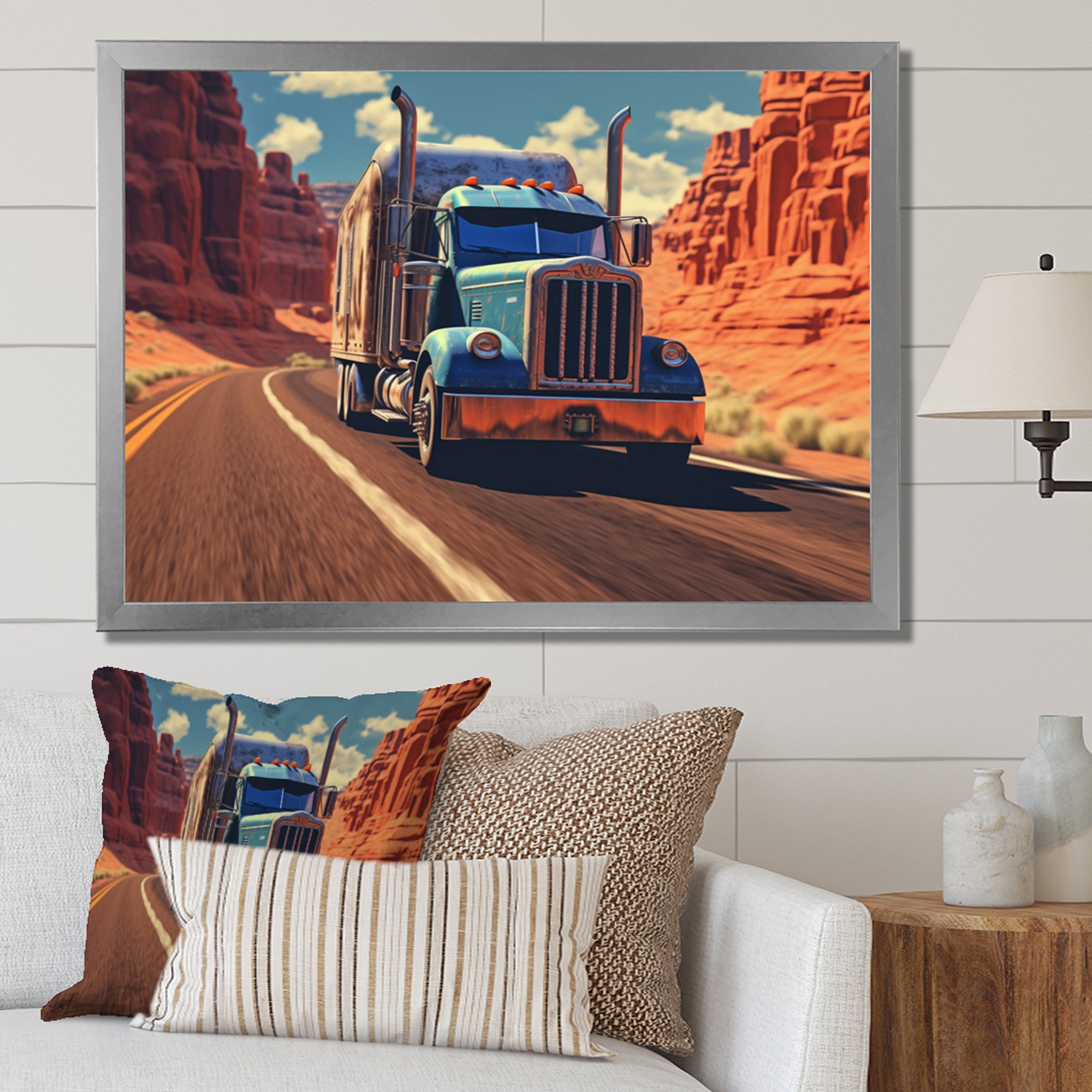 Semi Tractor - Truck Canvas Wall Art