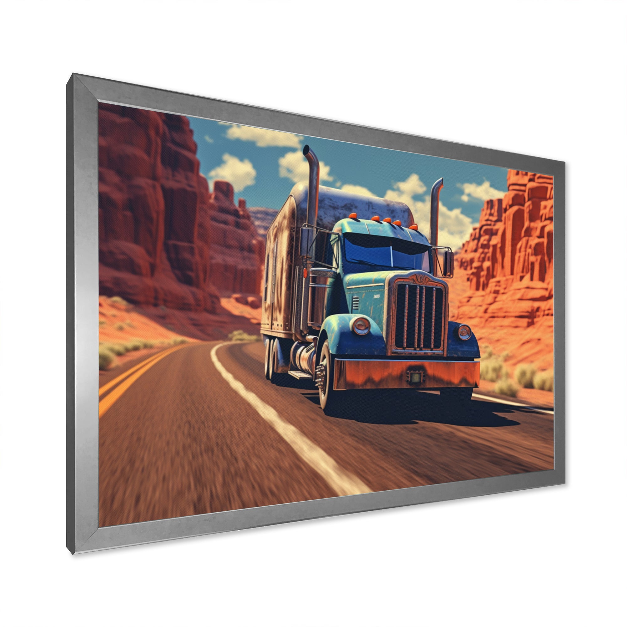 Semi Tractor - Truck Canvas Wall Art