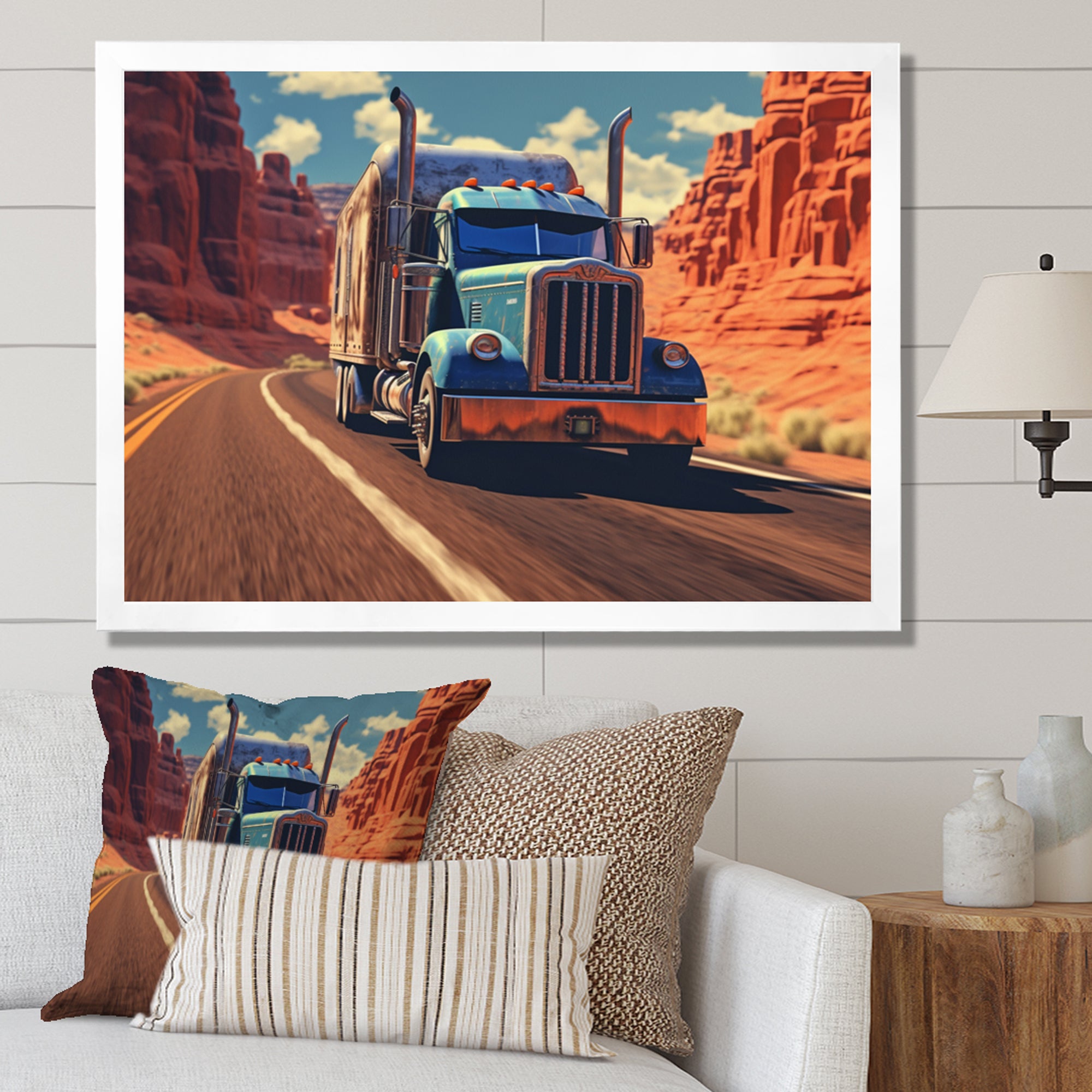 Semi Tractor - Truck Canvas Wall Art