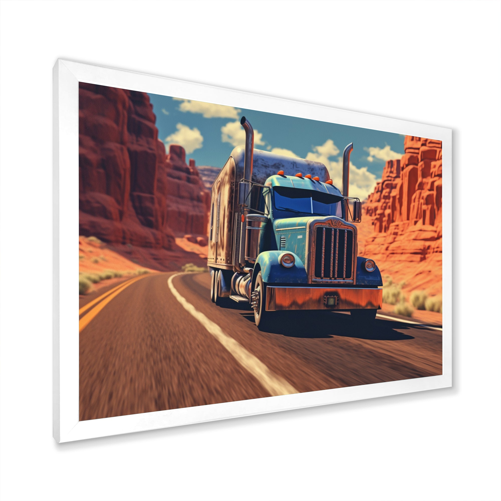 Semi Tractor - Truck Canvas Wall Art