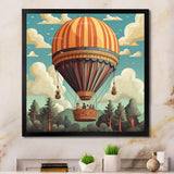 Vintage Hot Air Ballon Landscape I - Hot Air Balloon Canvas Wall Art