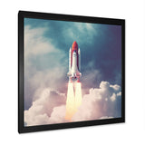 Space Ship Taking Off I - Space Shuttle Canvas Wall Art