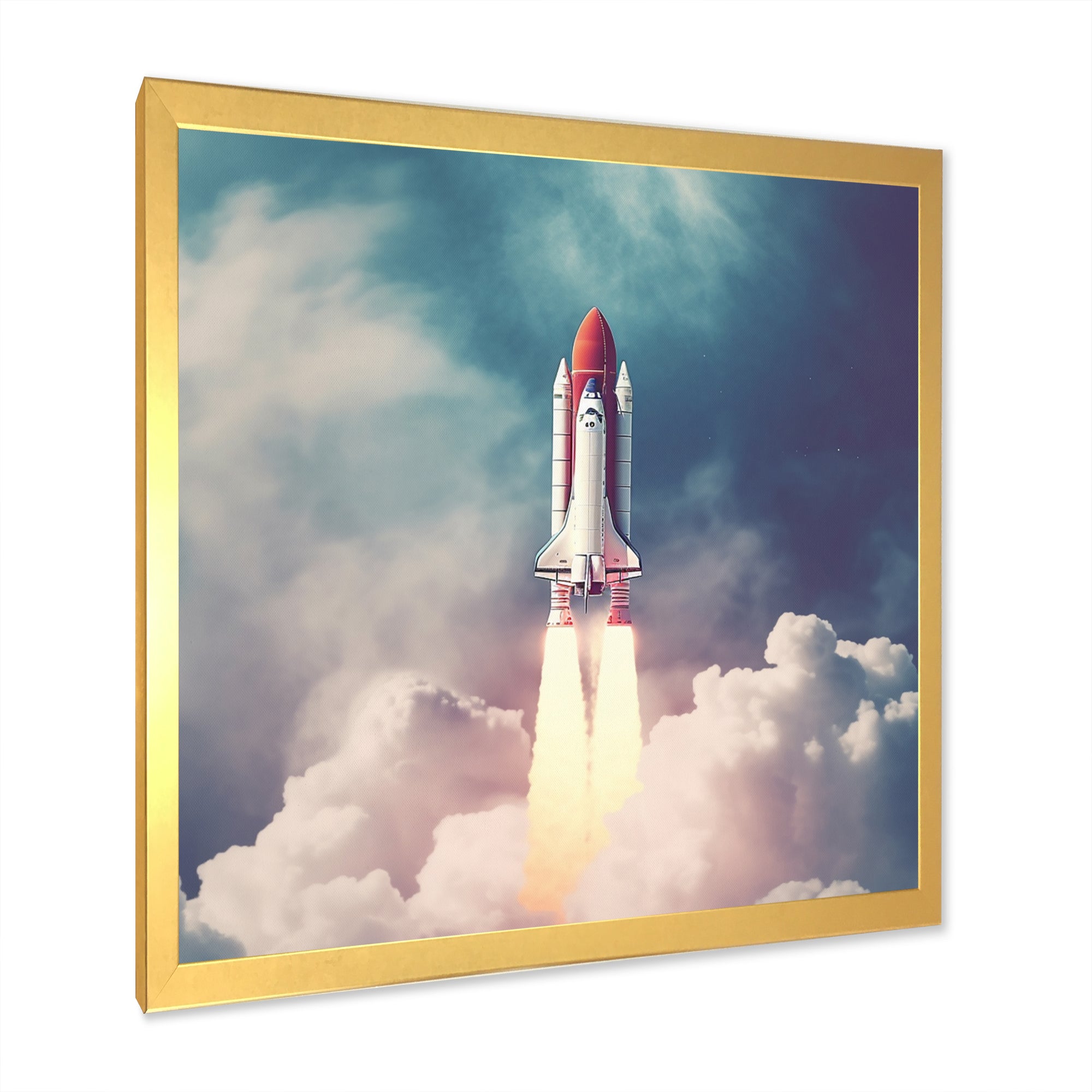 Space Ship Taking Off I - Space Shuttle Canvas Wall Art