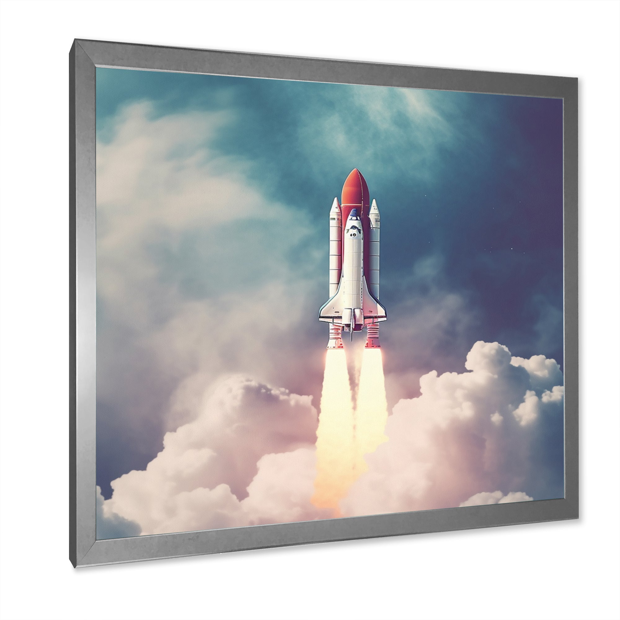 Space Ship Taking Off I - Space Shuttle Canvas Wall Art