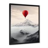 Hot Air Ballon In The Mountains I - Hot Air Balloon Canvas Wall Art
