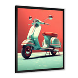 Coral Teal Scooter Display I - Scooter Canvas Wall Art