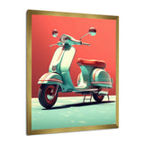 Coral Teal Scooter Display I - Scooter Canvas Wall Art