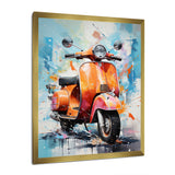 Coral Teal Scooter Display Graphite I - Scooter Canvas Wall Art