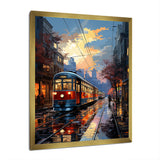City Trains At Night - Train Canvas Wall Art