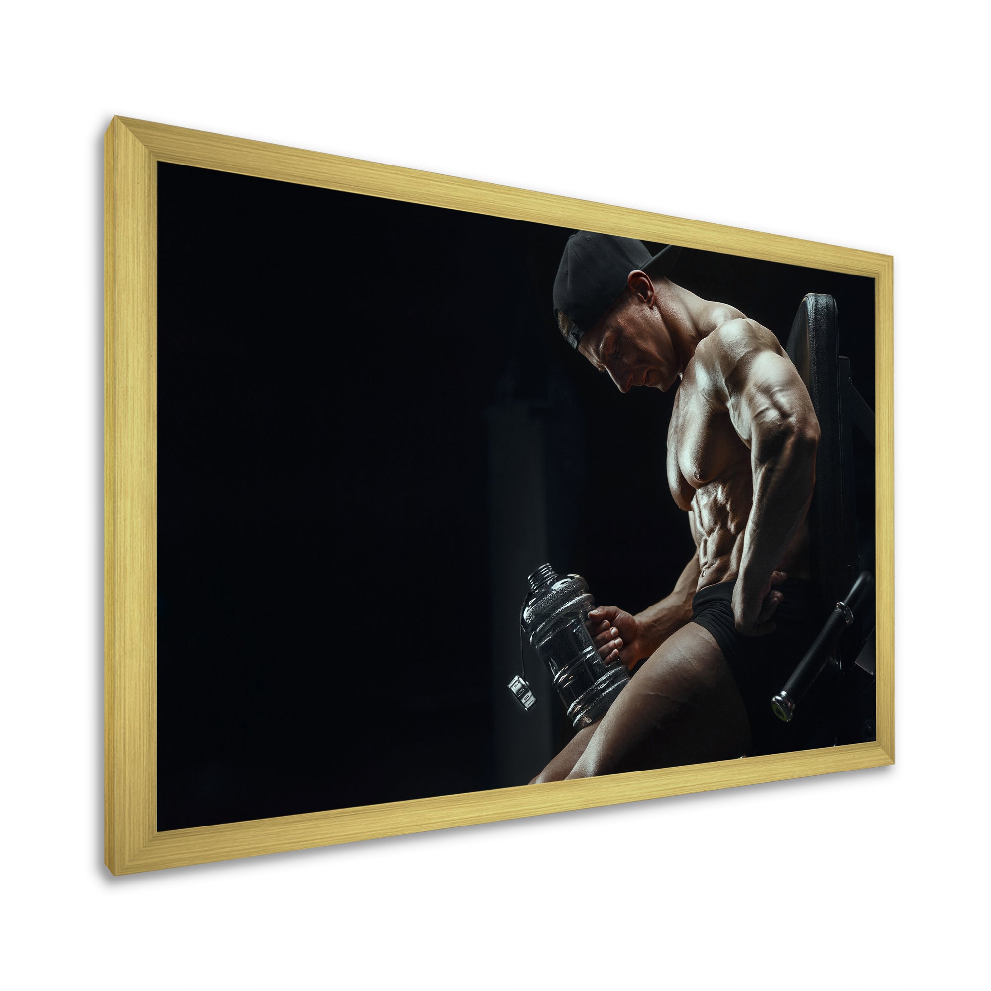 Bodybuilder Fitness Workout - Aerobic & Bodybuilding Canvas Wall Art