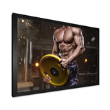 Pumping Up Muscles Dumbbells - Aerobic & Bodybuilding Canvas Wall Art