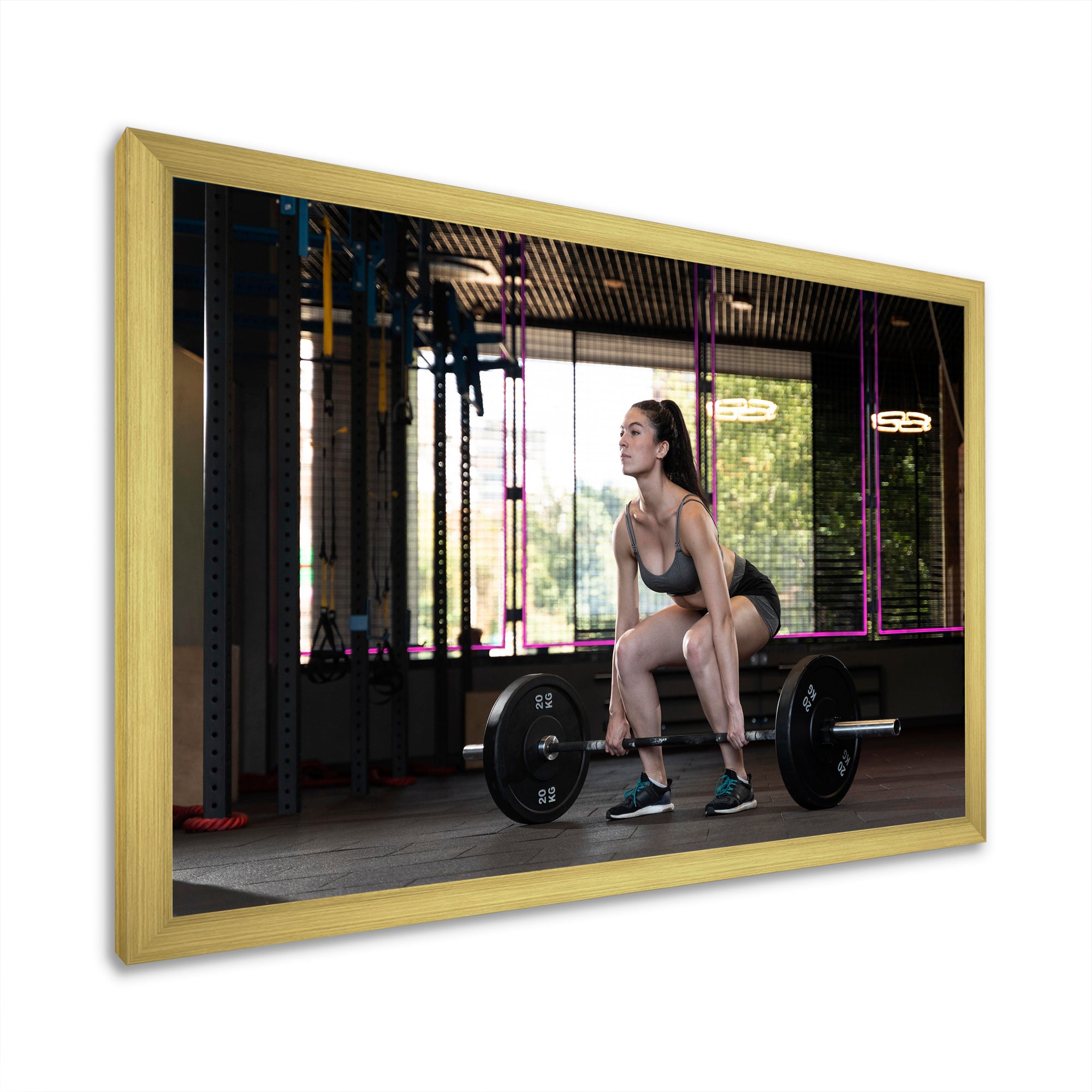 Woman Bodybuilding Workout - Aerobic & Bodybuilding Canvas Wall Art