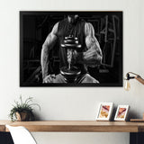 Black And White Dumbbell Gym - Aerobic & Bodybuilding Canvas Wall Art