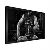 Black And White Dumbbell Gym - Aerobic & Bodybuilding Canvas Wall Art