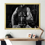Black And White Dumbbell Gym - Aerobic & Bodybuilding Canvas Wall Art