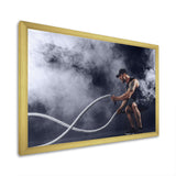 Tattooed Bearded Male Exercising - Aerobic & Bodybuilding Canvas Wall Art