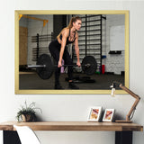 Woman Training Gym Full Shot - Aerobic & Bodybuilding Canvas Wall Art