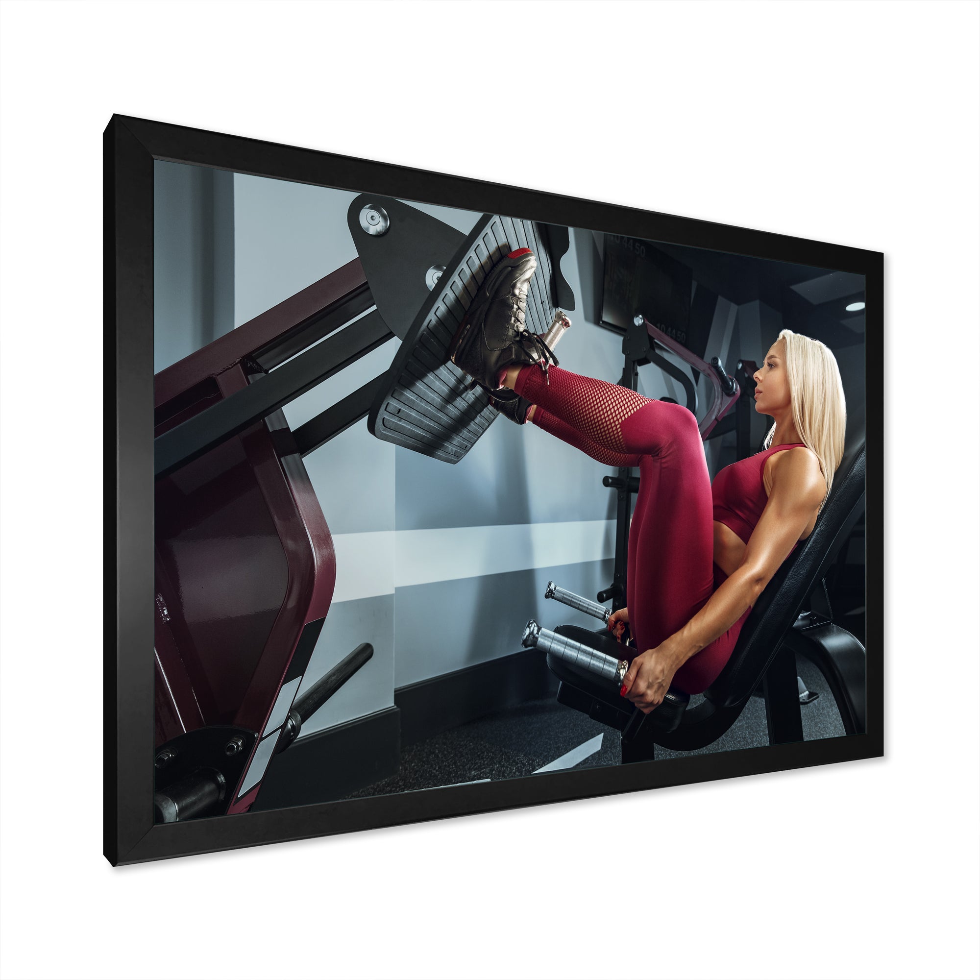 Woman Training Gym Concept Fitness - Aerobic & Bodybuilding Canvas Wall Art