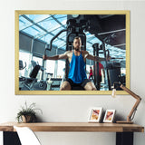 Caucasian Doing Strength Exercises - Aerobic & Bodybuilding Canvas Wall Art