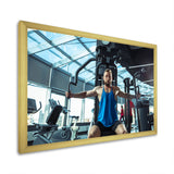 Caucasian Doing Strength Exercises - Aerobic & Bodybuilding Canvas Wall Art