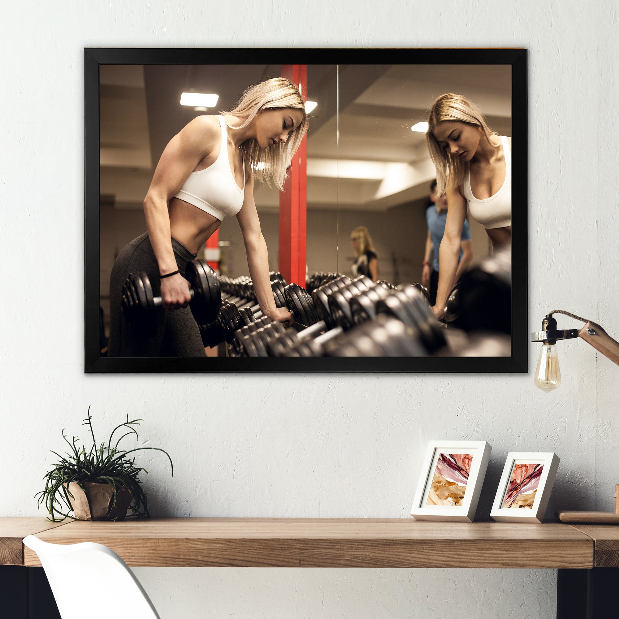Aerobics Adult Female Athlete - Aerobic & Bodybuilding Canvas Wall Art