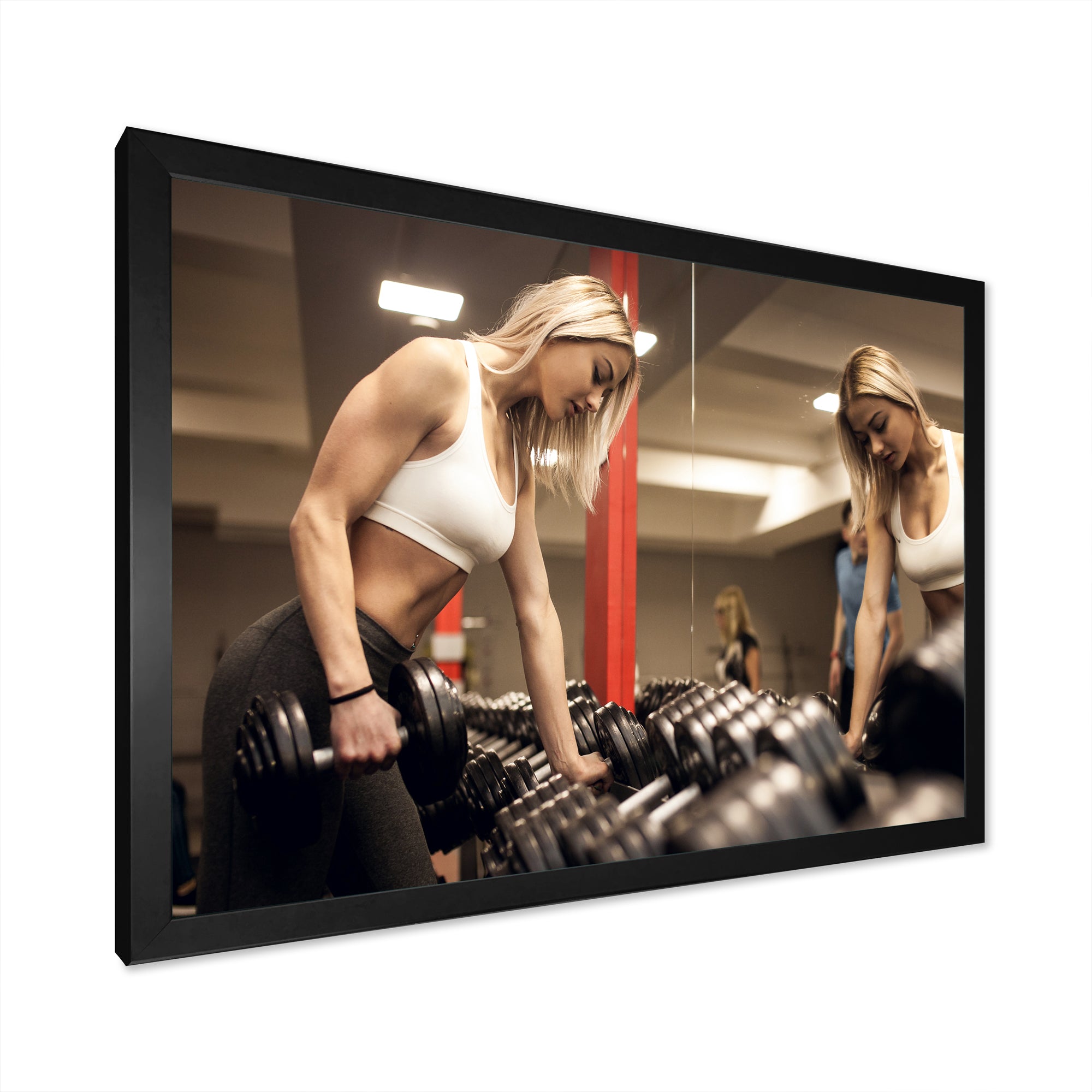 Aerobics Adult Female Athlete - Aerobic & Bodybuilding Canvas Wall Art