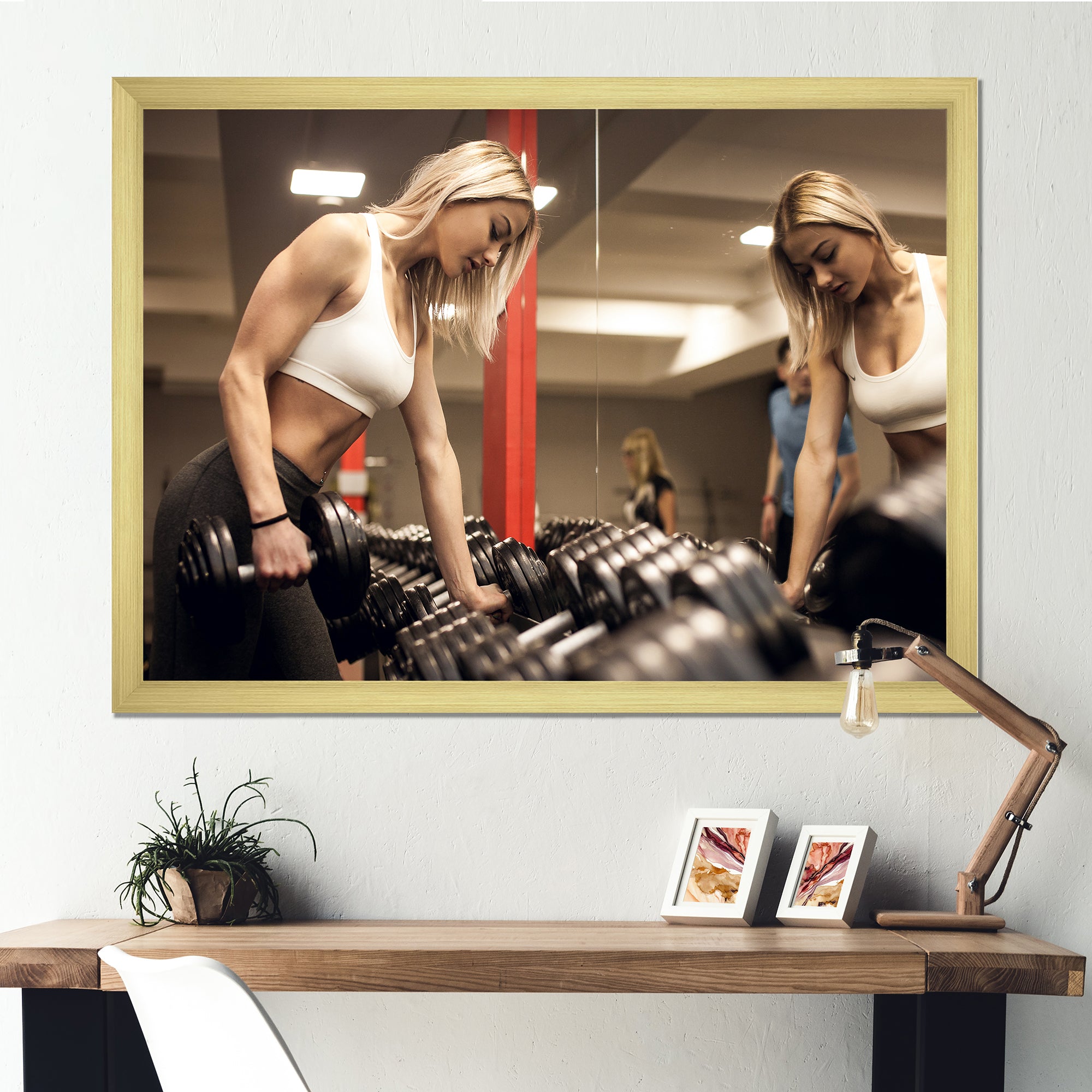 Aerobics Adult Female Athlete - Aerobic & Bodybuilding Canvas Wall Art