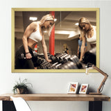 Aerobics Adult Female Athlete - Aerobic & Bodybuilding Canvas Wall Art