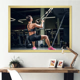 Athletic Woman Working Out With TRX Suspension Strips - Aerobic & Bodybuilding Canvas Wall Art