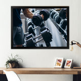 Strong Man Training At Gym - Aerobic & Bodybuilding Canvas Wall Art