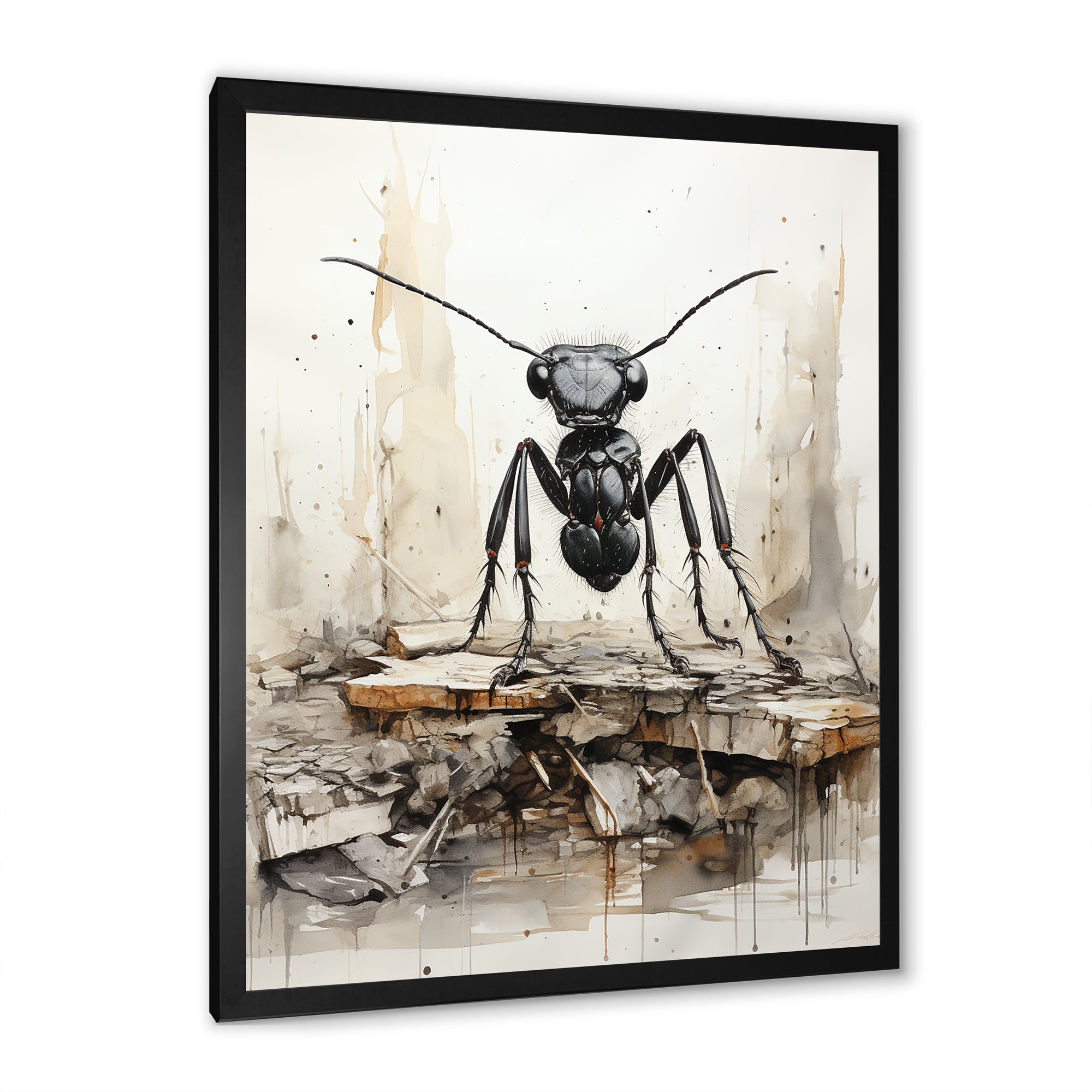 Minimalist March Charcoal Ant - Ant Home Decor Art