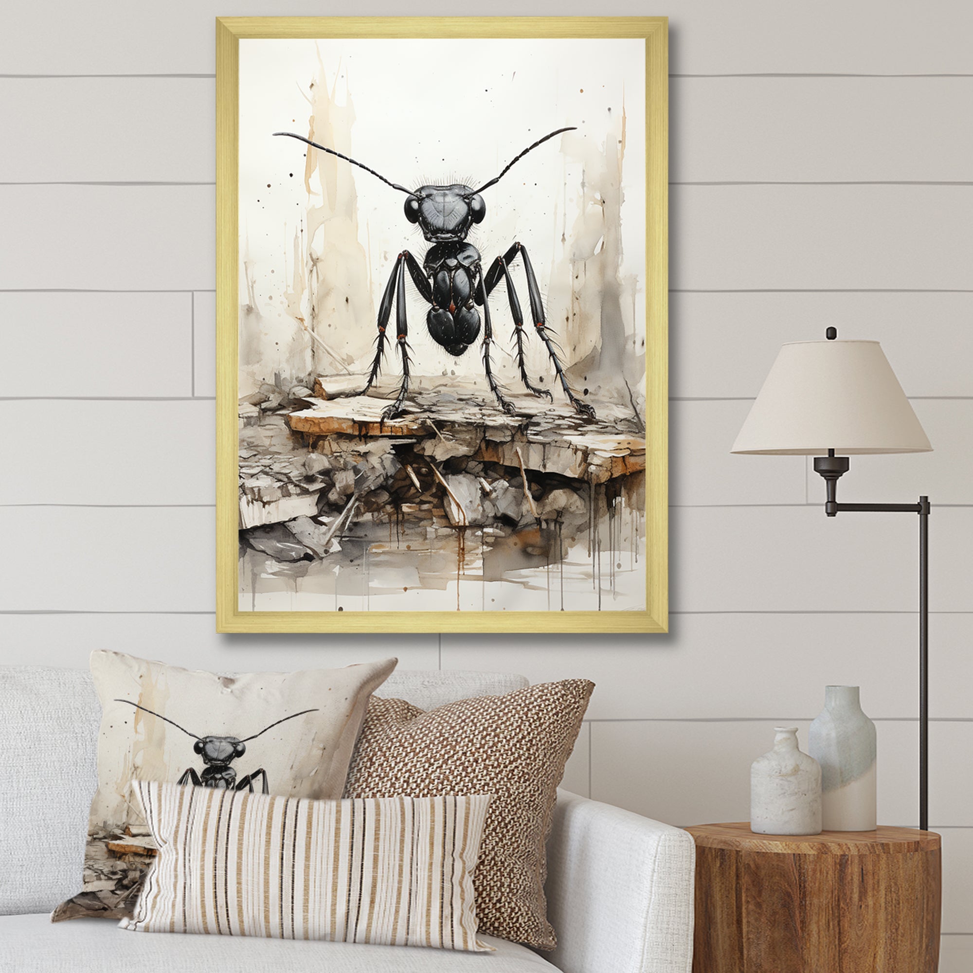 Minimalist March Charcoal Ant - Ant Home Decor Art