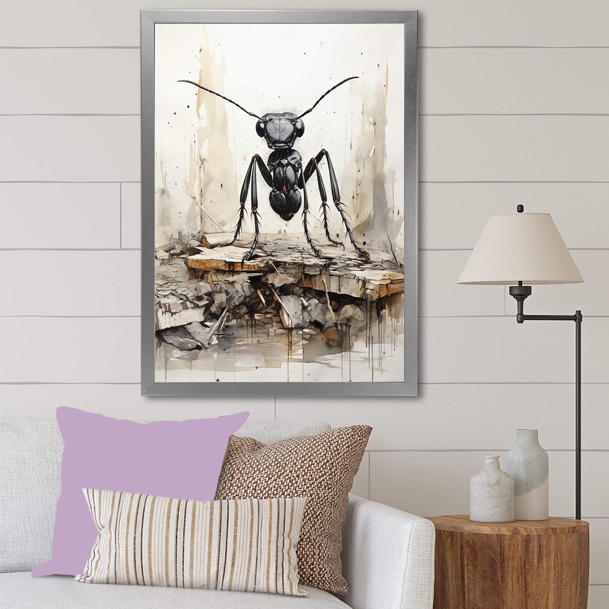 Minimalist March Charcoal Ant - Ant Home Decor Art