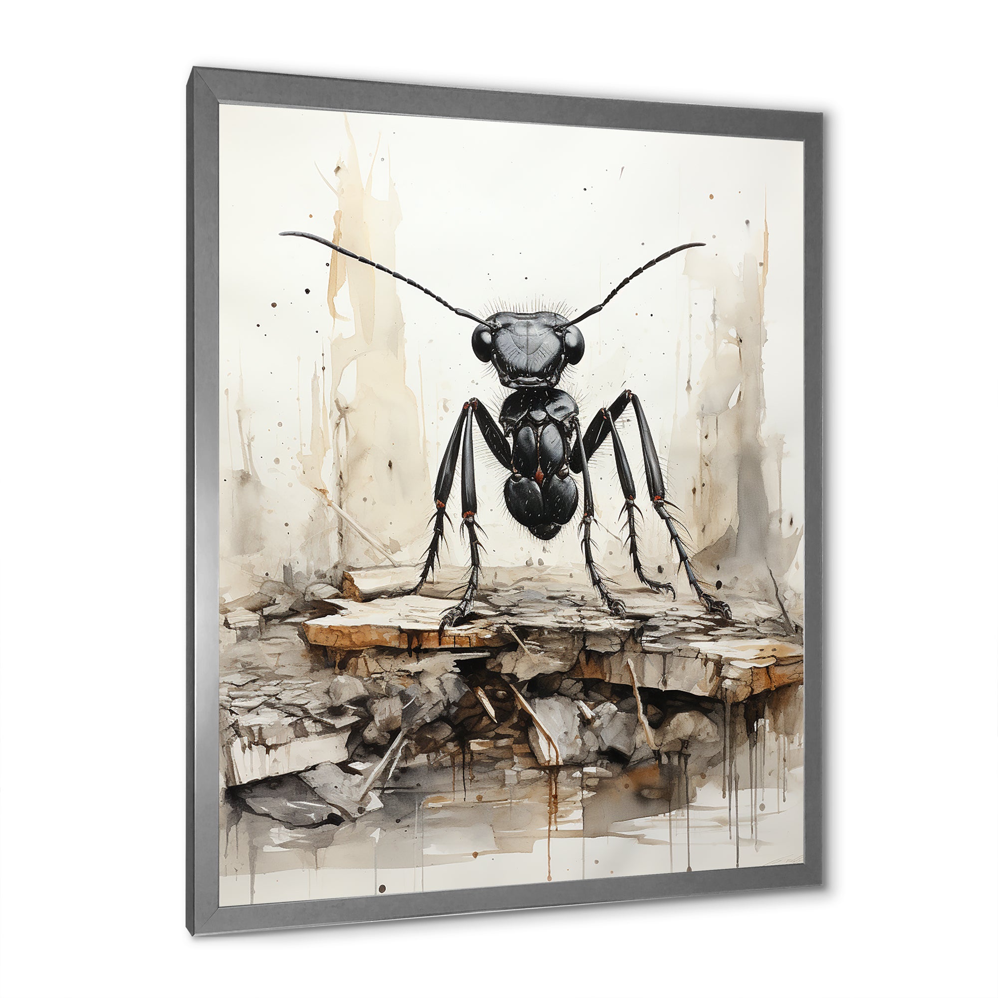 Minimalist March Charcoal Ant - Ant Home Decor Art
