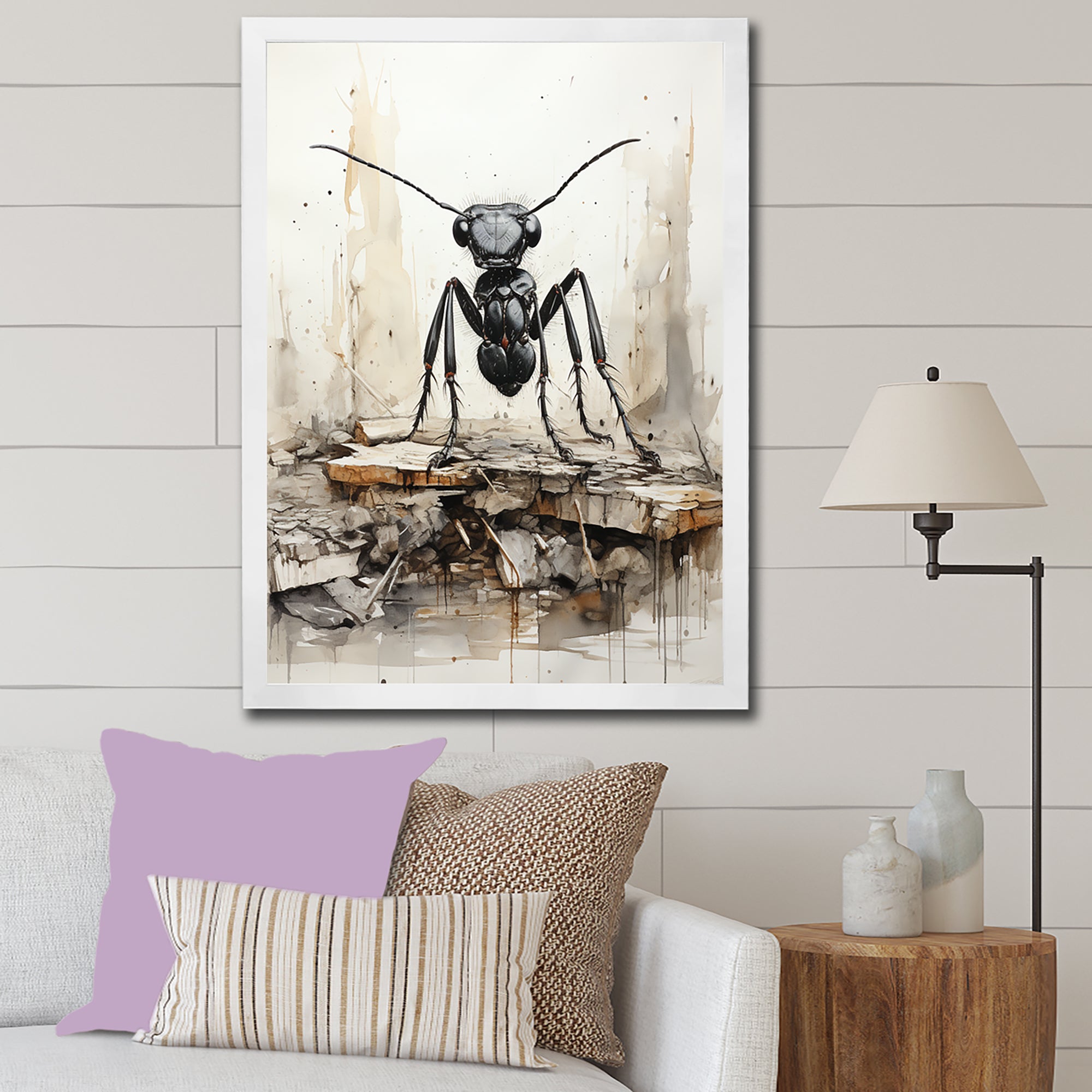 Minimalist March Charcoal Ant - Ant Home Decor Art