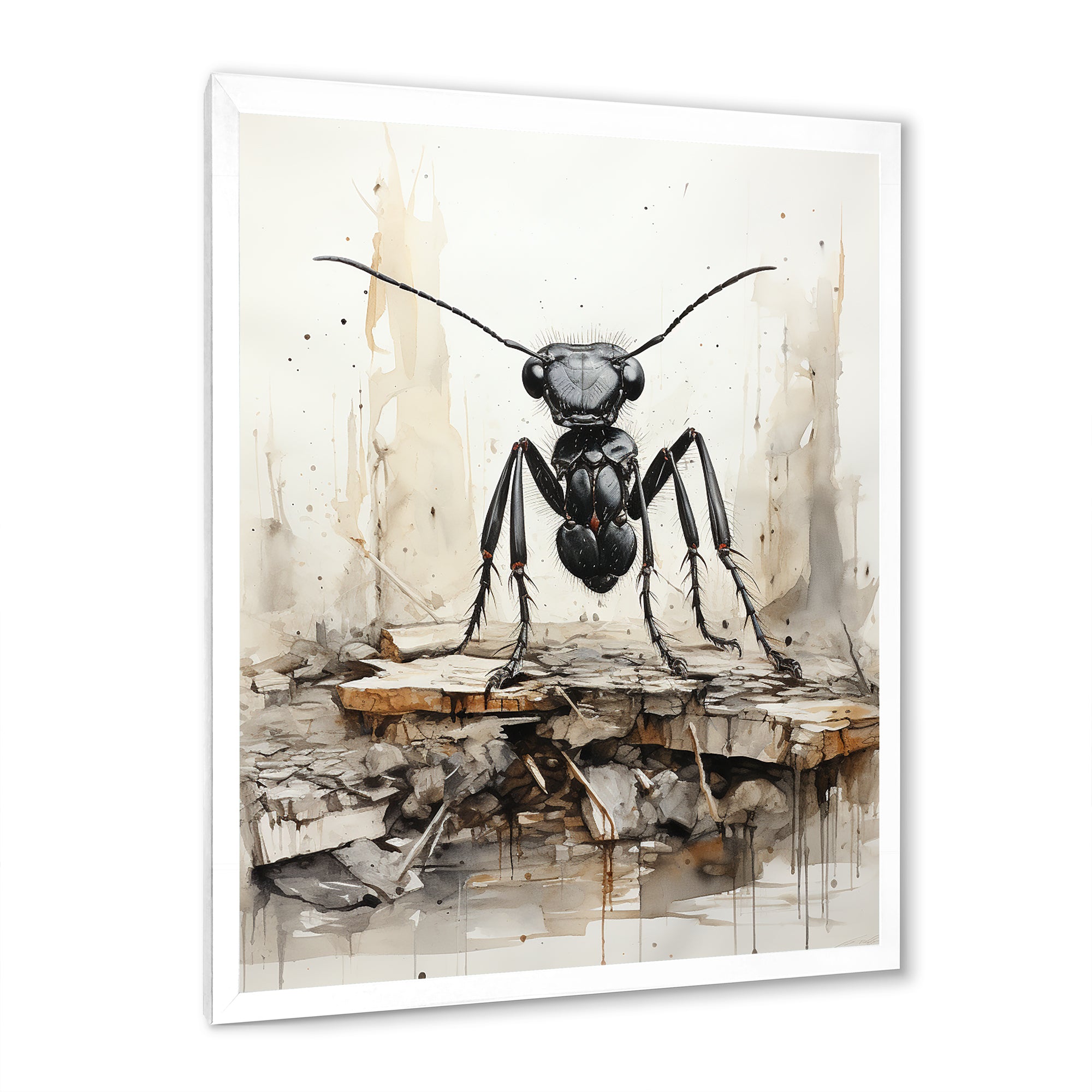 Minimalist March Charcoal Ant - Ant Home Decor Art