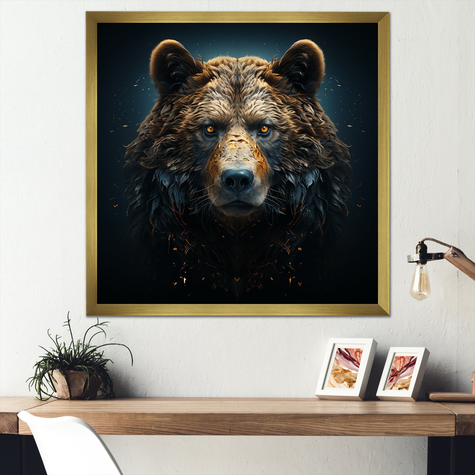A Baroque Featuring A Bear With Gold - Bear Canvas Wall Art