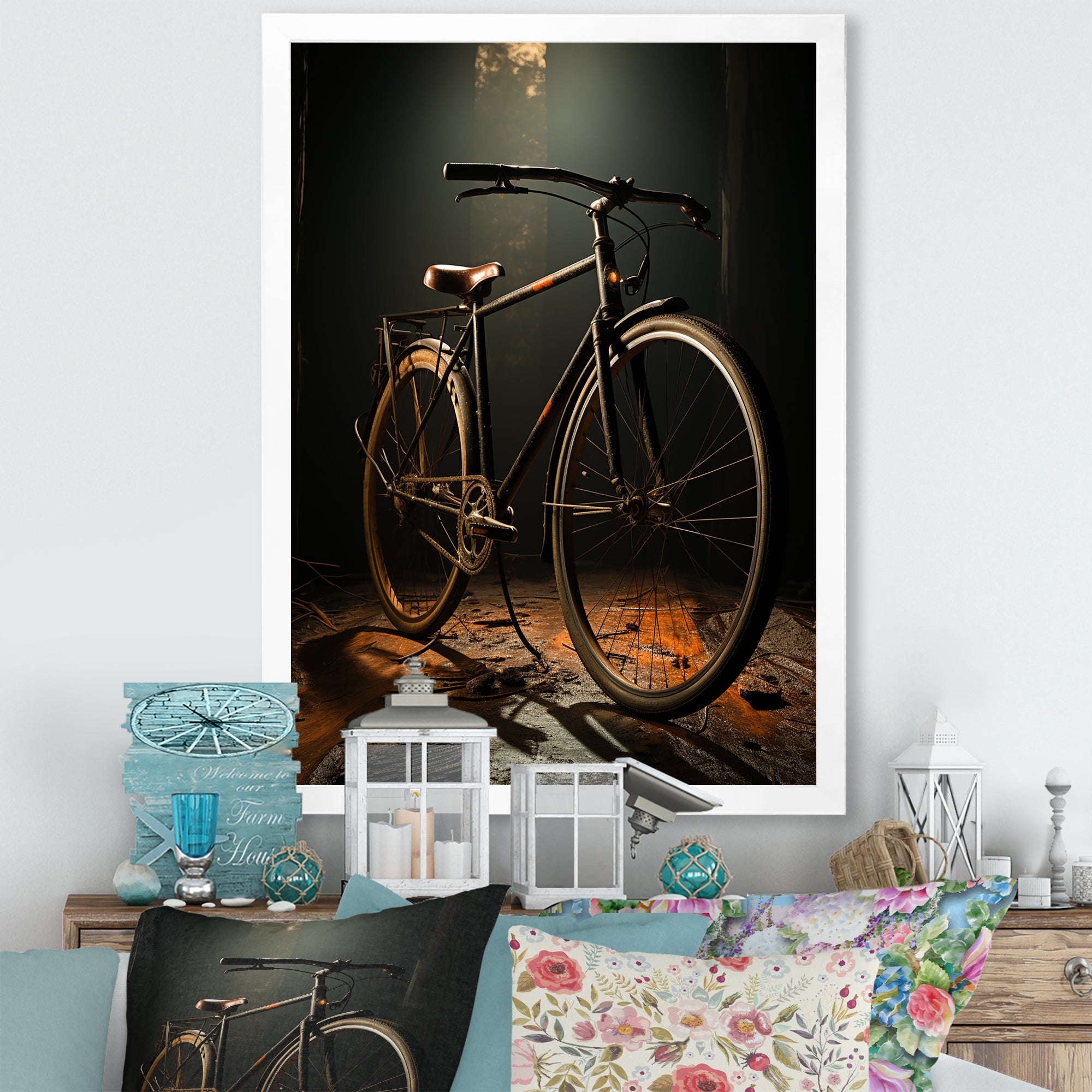 Bronze Balance Bicycle - Bicycle Canvas Wall Art