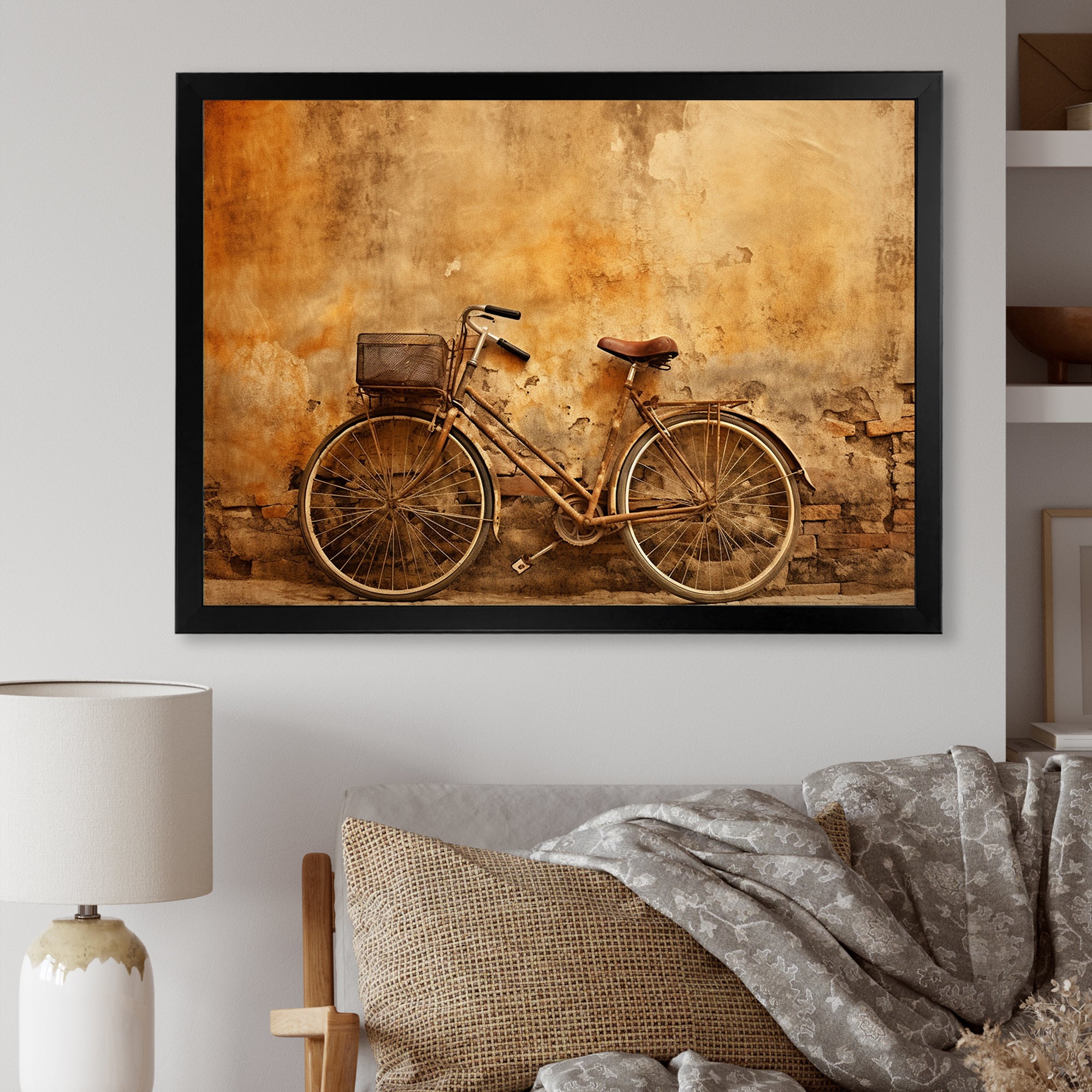 Caramel Commute Bicycle - Bicycle Canvas Wall Art