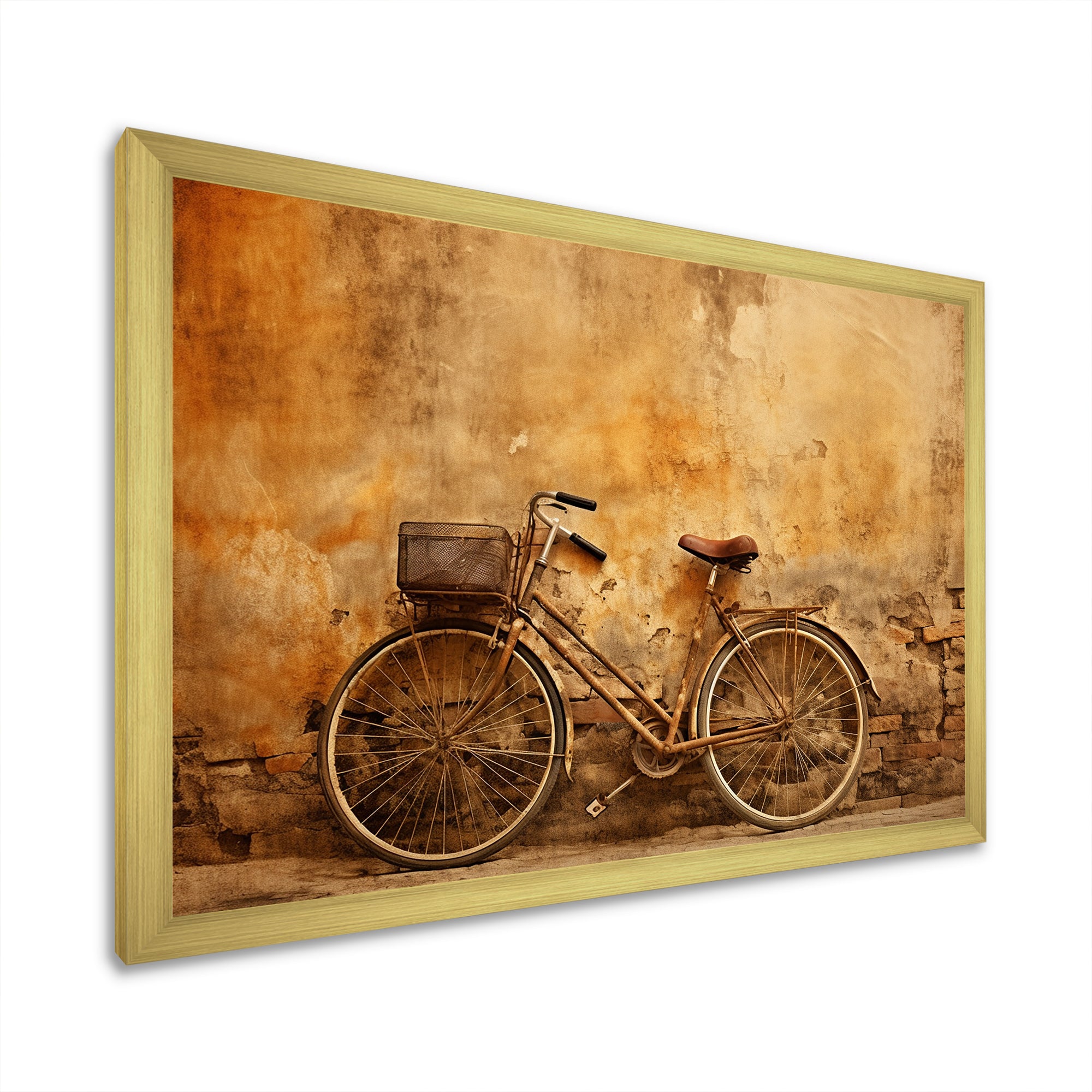 Caramel Commute Bicycle - Bicycle Canvas Wall Art