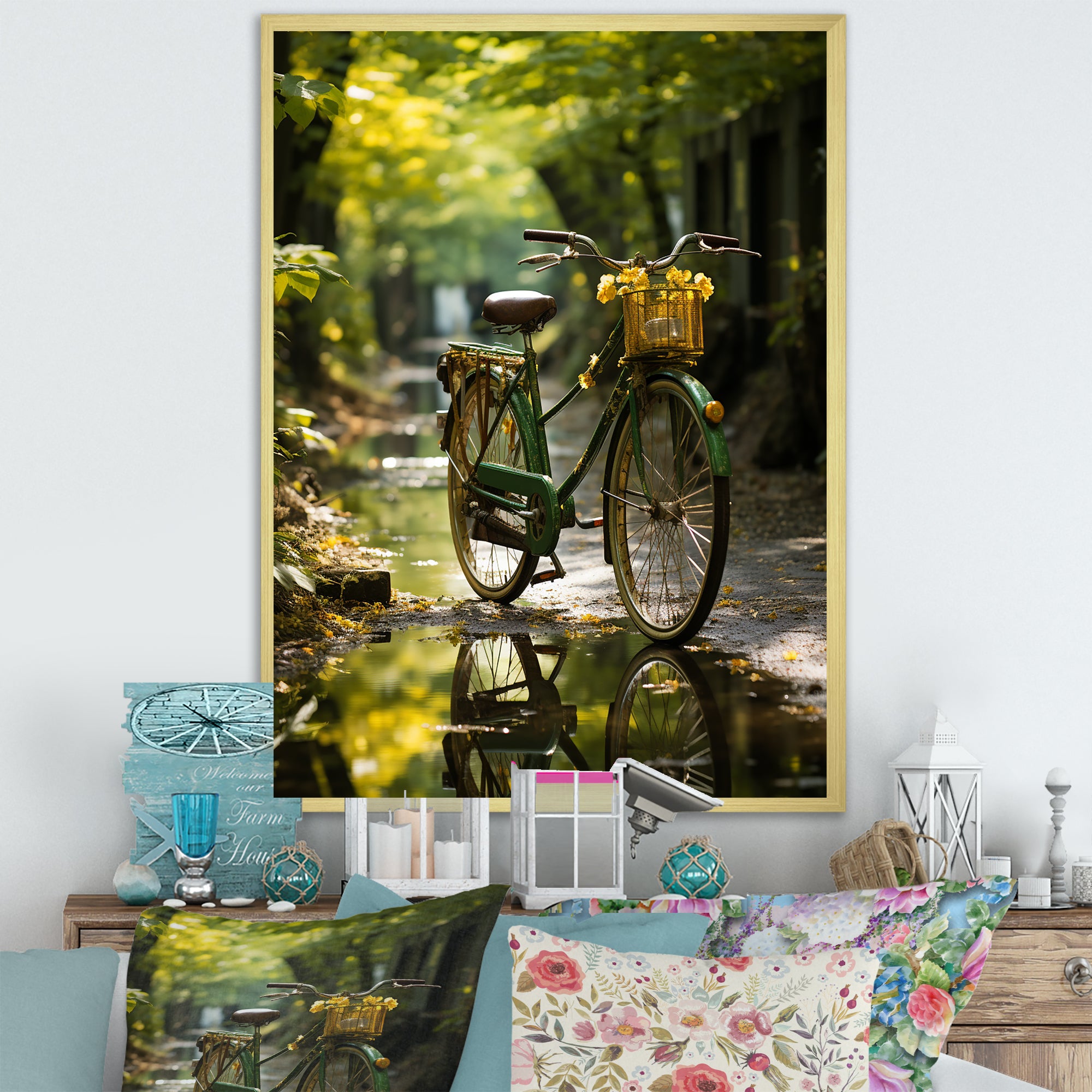 Emerald Excursion Bicycle - Bicycle Canvas Wall Art