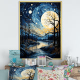 Indigo Intrigue Water Stream - Bicycle Canvas Wall Art