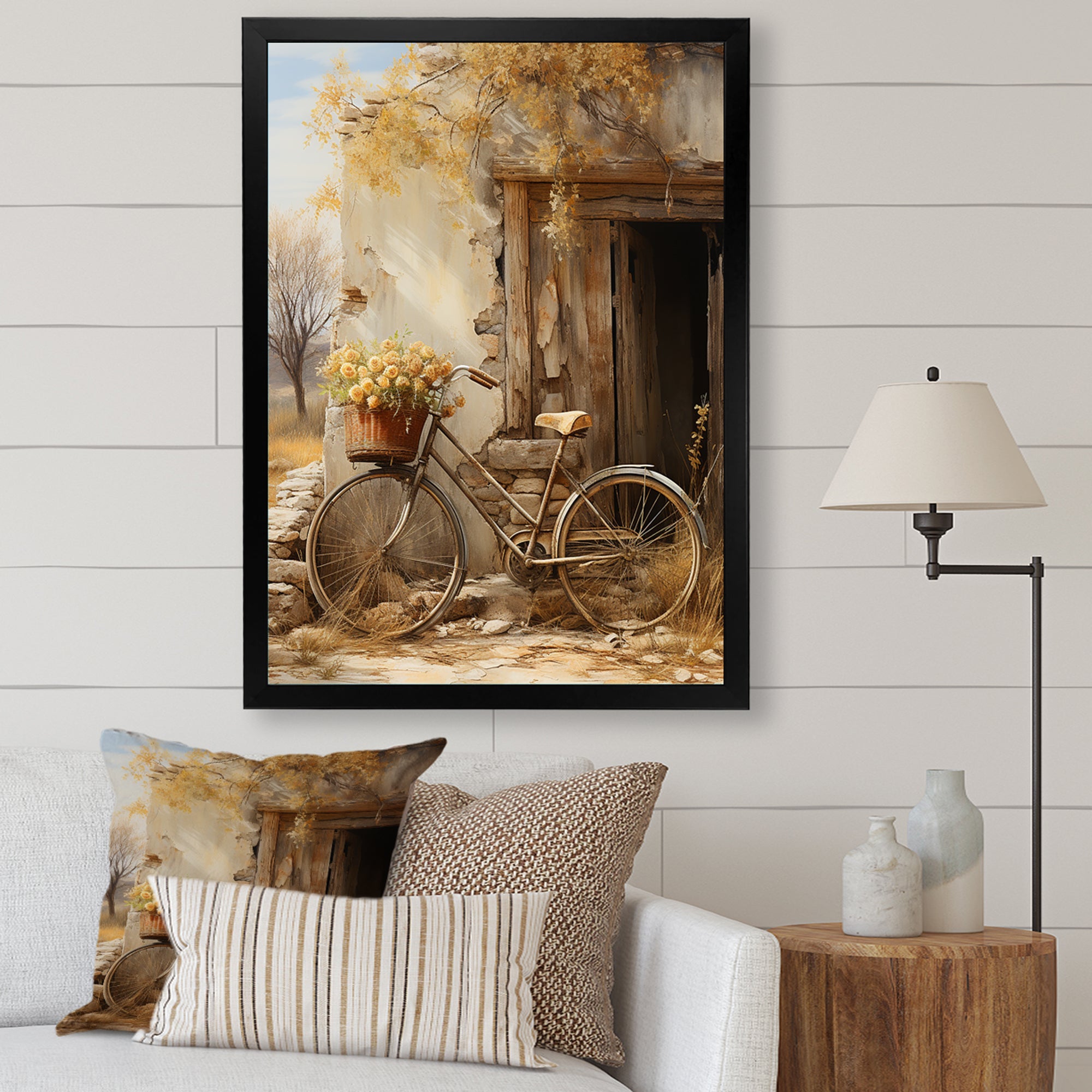 Olive Outing Vintage Bicycle - Bicycle Canvas Wall Art