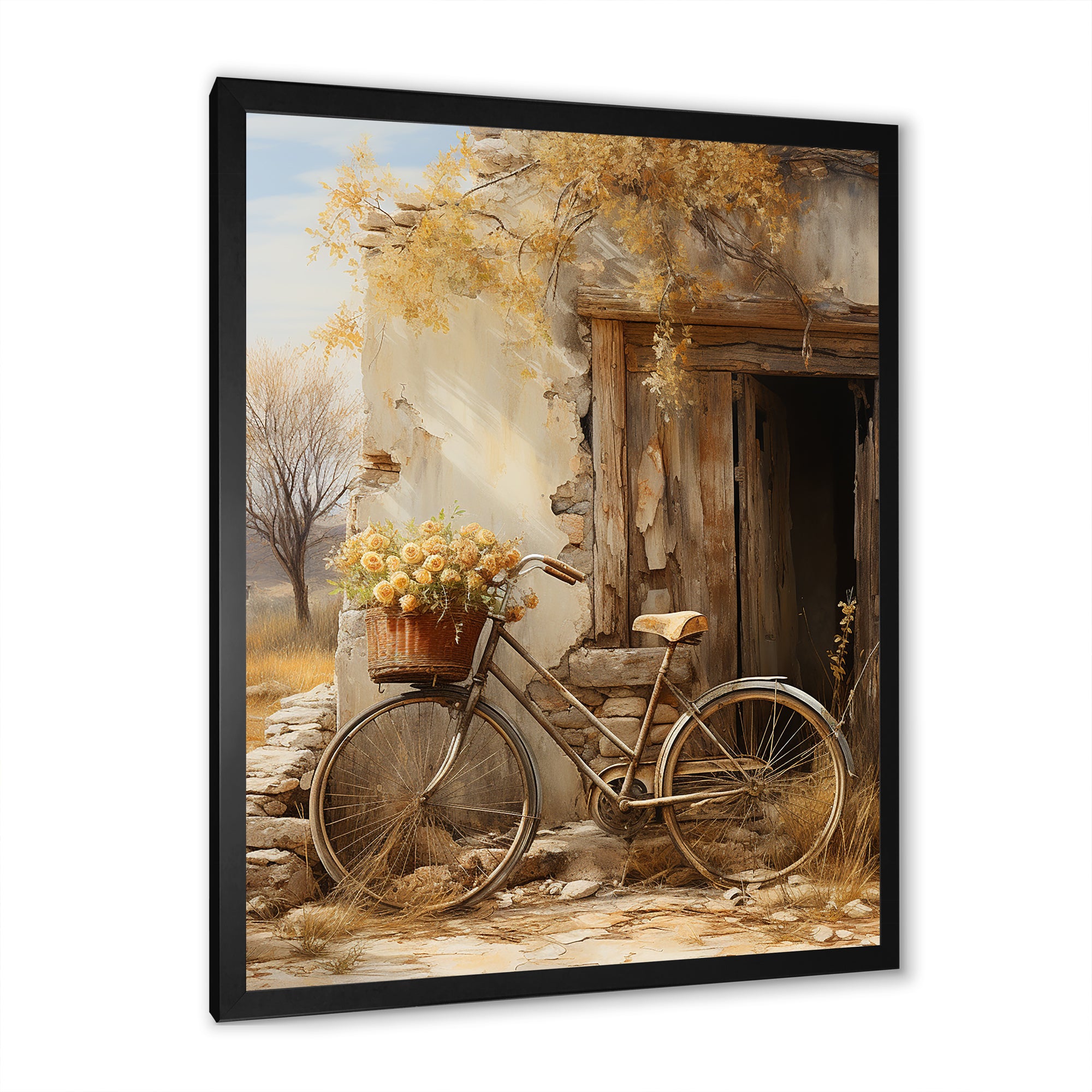 Olive Outing Vintage Bicycle - Bicycle Canvas Wall Art