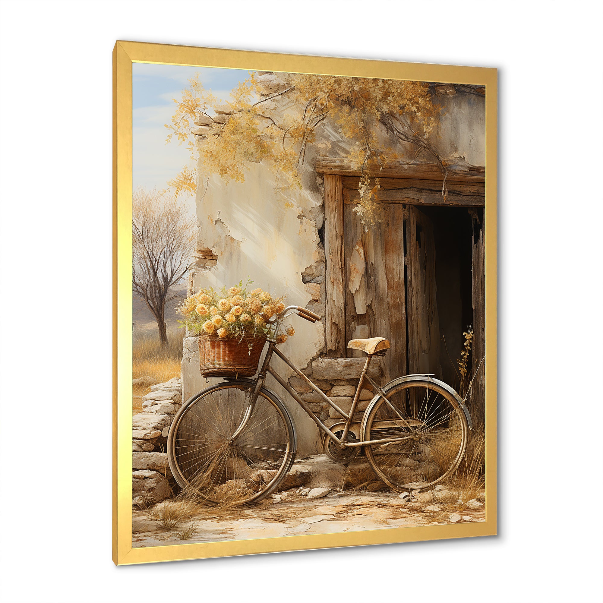 Olive Outing Vintage Bicycle - Bicycle Canvas Wall Art