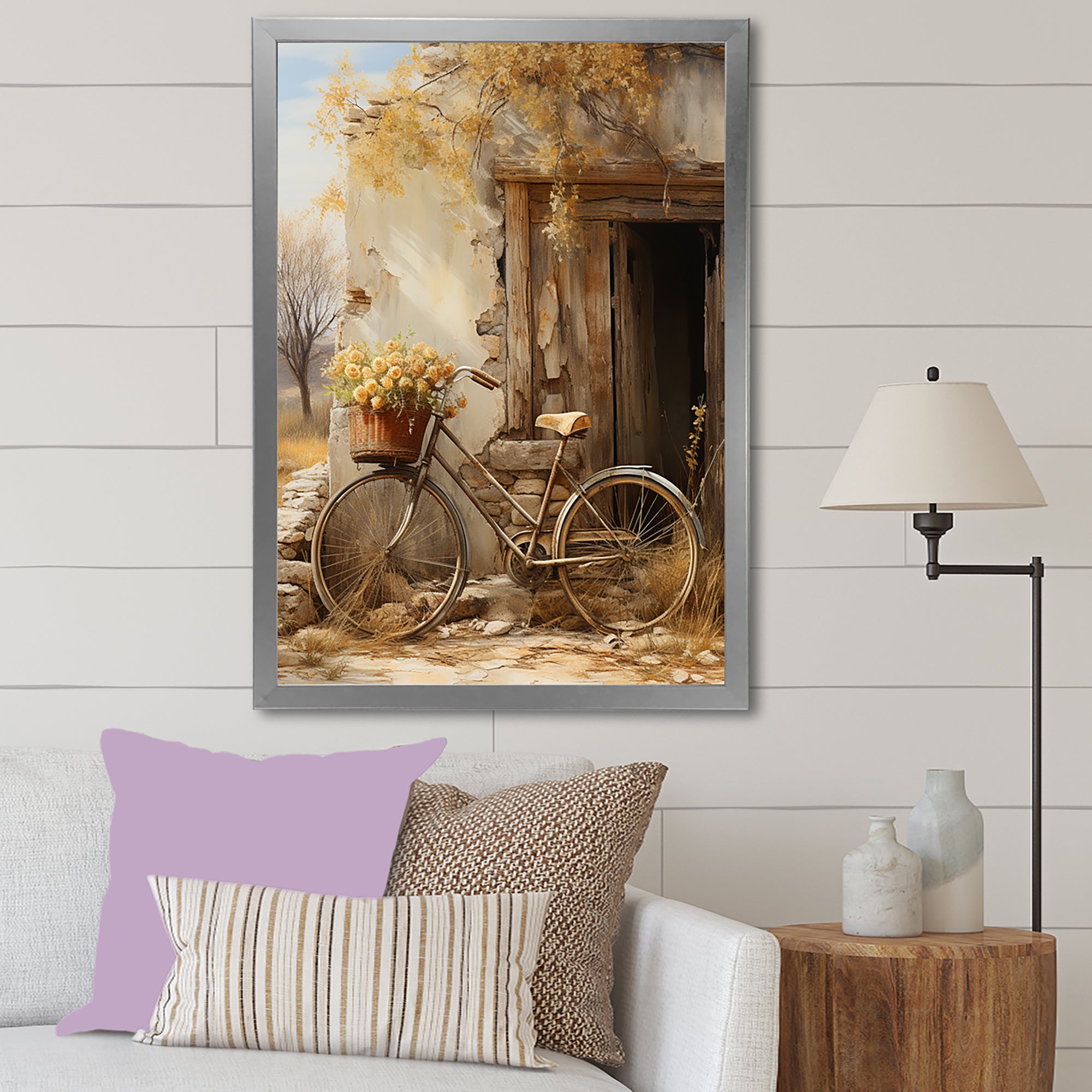 Olive Outing Vintage Bicycle - Bicycle Canvas Wall Art