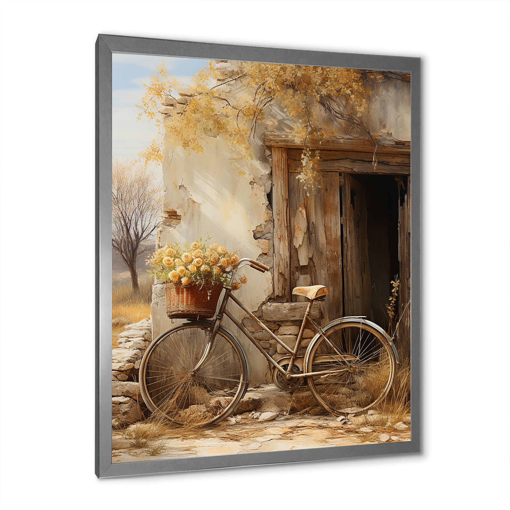 Olive Outing Vintage Bicycle - Bicycle Canvas Wall Art